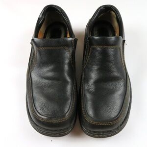 Men BORN black slip-on leather loafer Shoes Size 12/46 M/W M3683 COH11